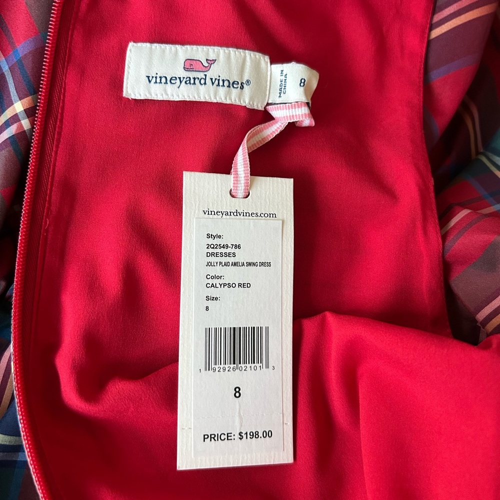 NWT-Vineyard Vines Jolly plaid Amelia swing dress - Picture 9 of 10
